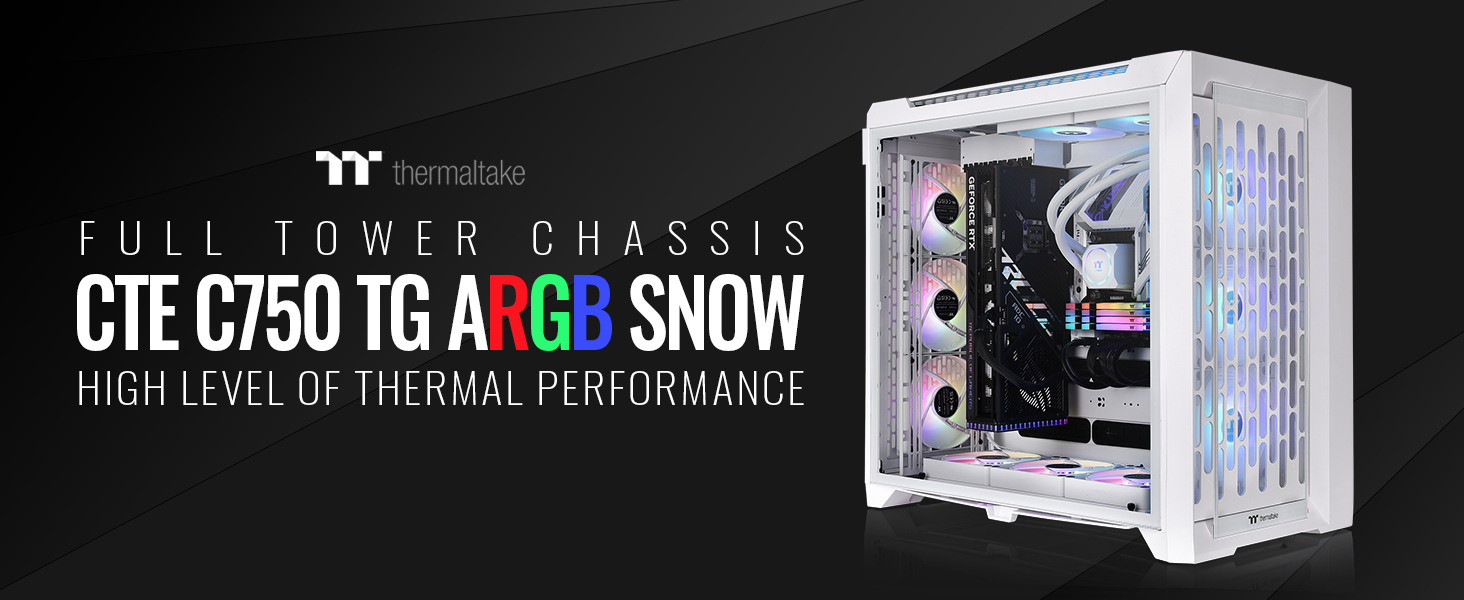 Thermaltake CTE C750 TG ARGB Snow E ATX Full Tower With Centralized